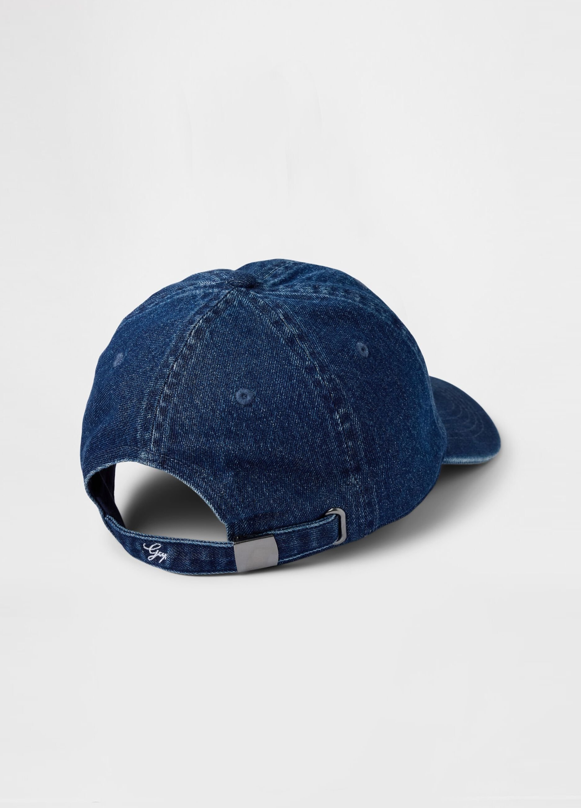 Denim baseball cap with logo embroidery