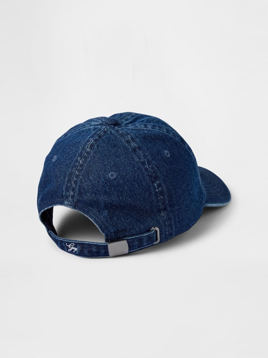 Denim baseball cap with logo embroidery_1