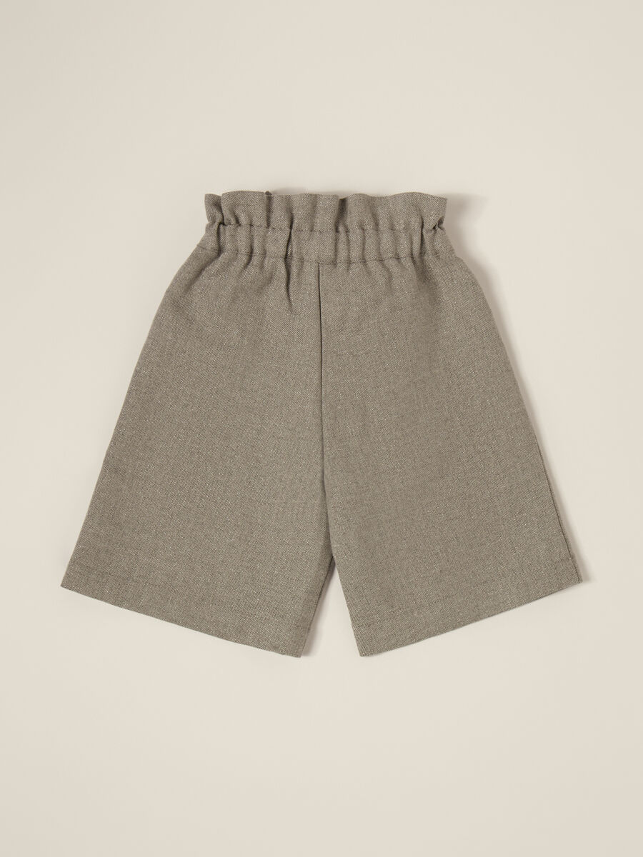 Pantaloni grigi paper bag per bambina_1