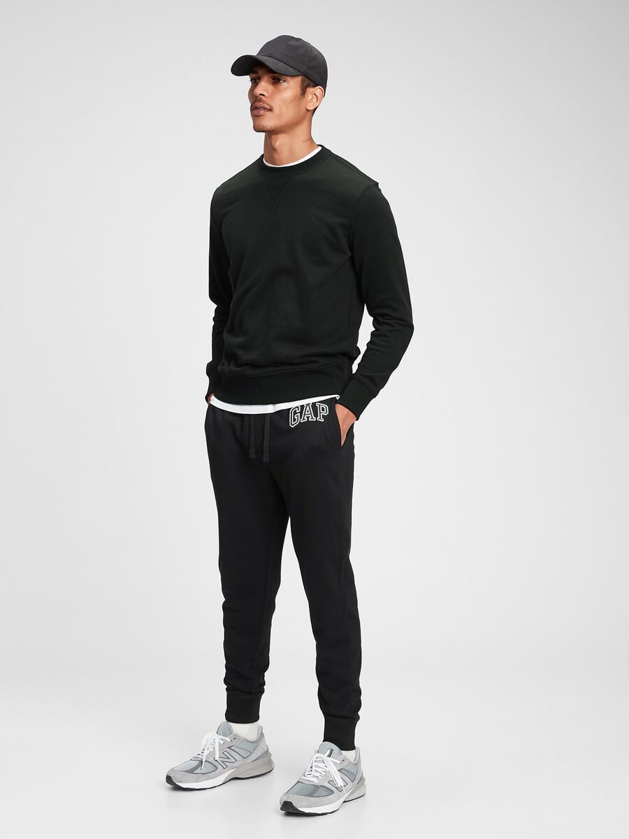 Fleece joggers with logo embroidery_0