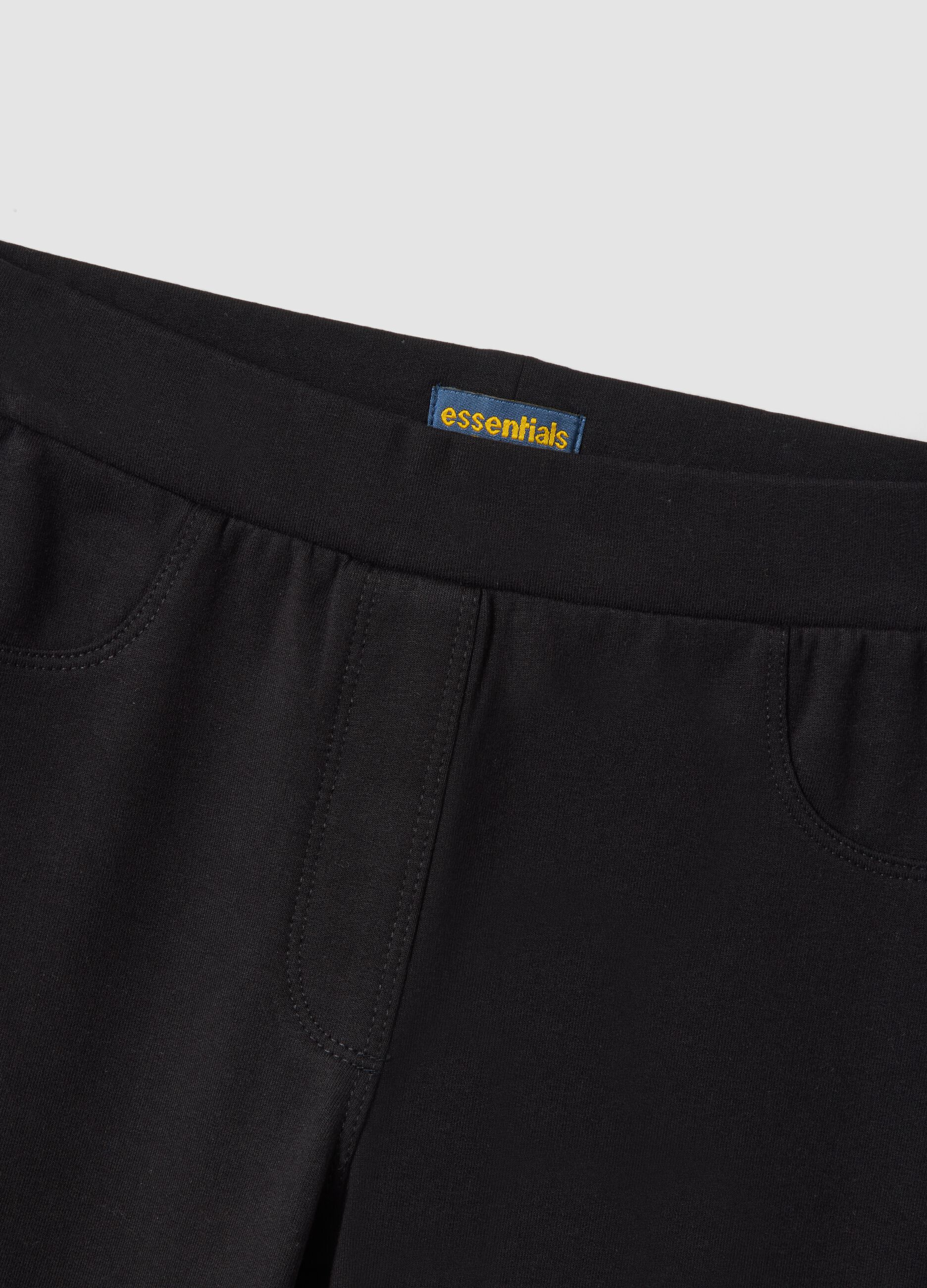Treggings neri flare in cotone organico e viscosa elasticizzata