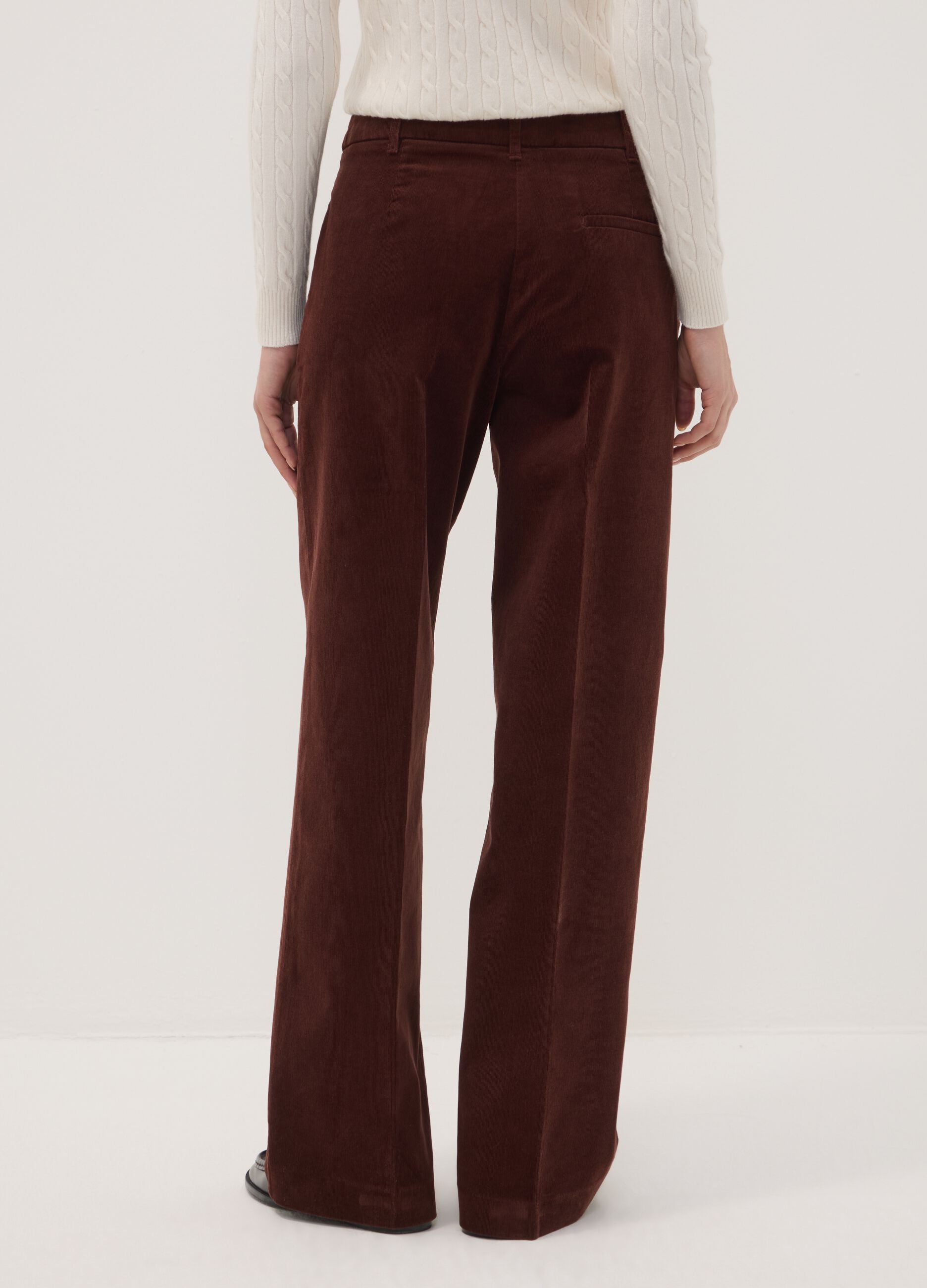 Brown The Iconic Pants straight-fit stretch cotton corduroy trousers