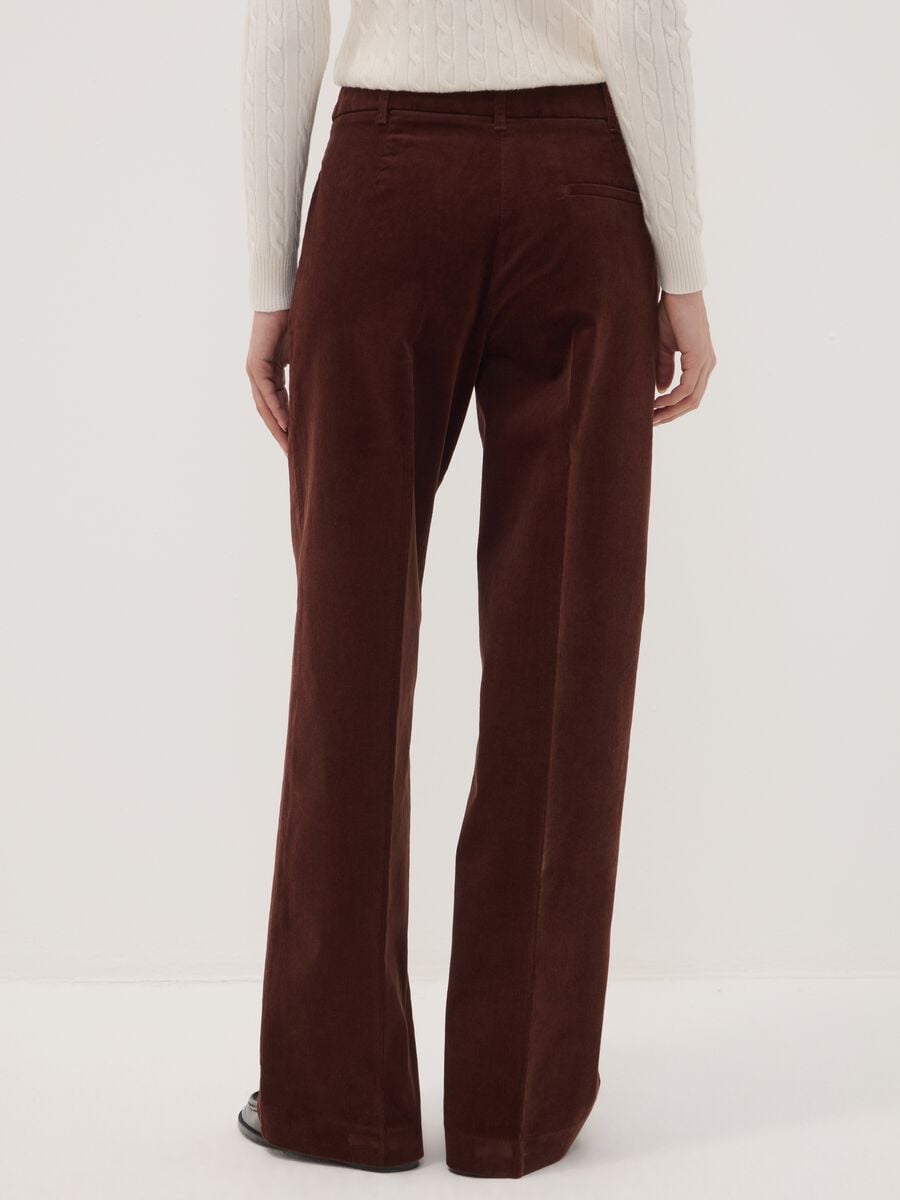 Pantaloni The Iconic Pants marroni in cotone elasticizzato a coste straight fit_3