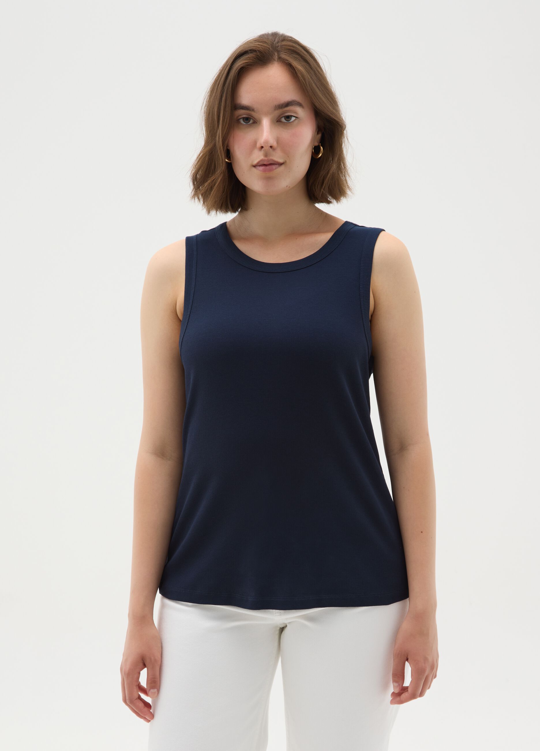 Top blu a costine