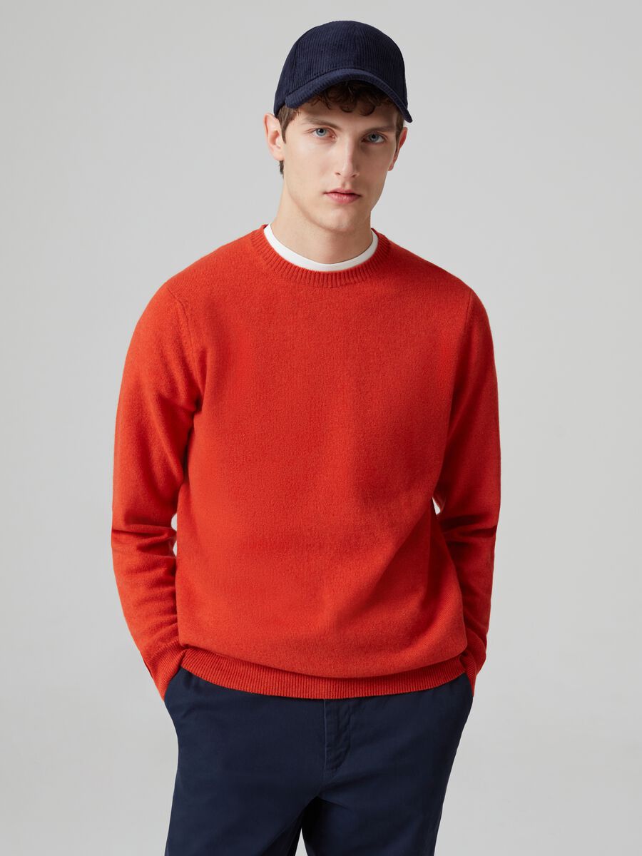 Pullover girocollo in lana lambswool_0