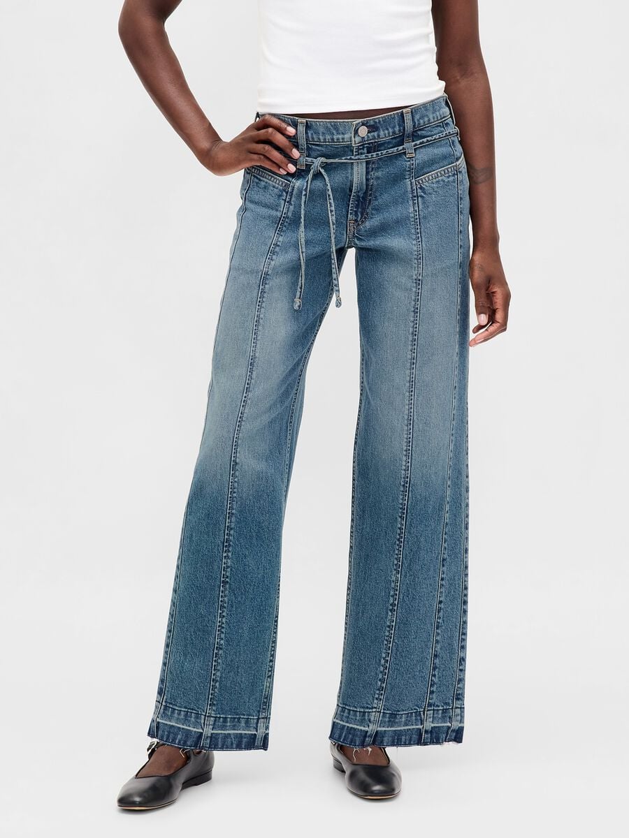 Blue Wide-Leg Denim Trousers_1