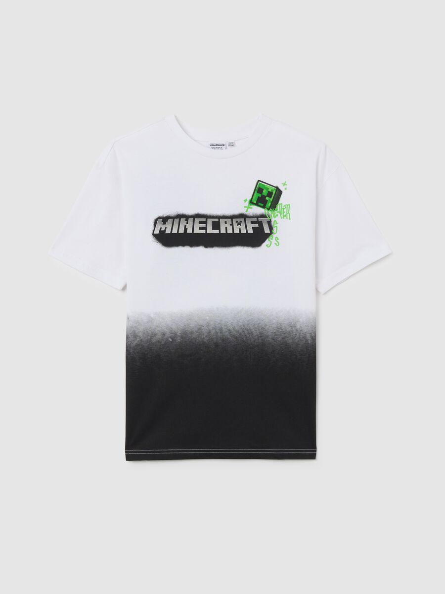 White children's Minecraft t-shirt in pure cotton regular fit_0