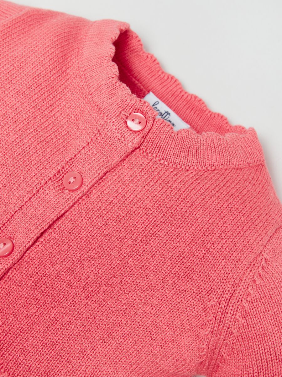 Cardigan in maglia con profili ondulati_2