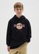Children's black cotton blend sweatshirt regular fit_0