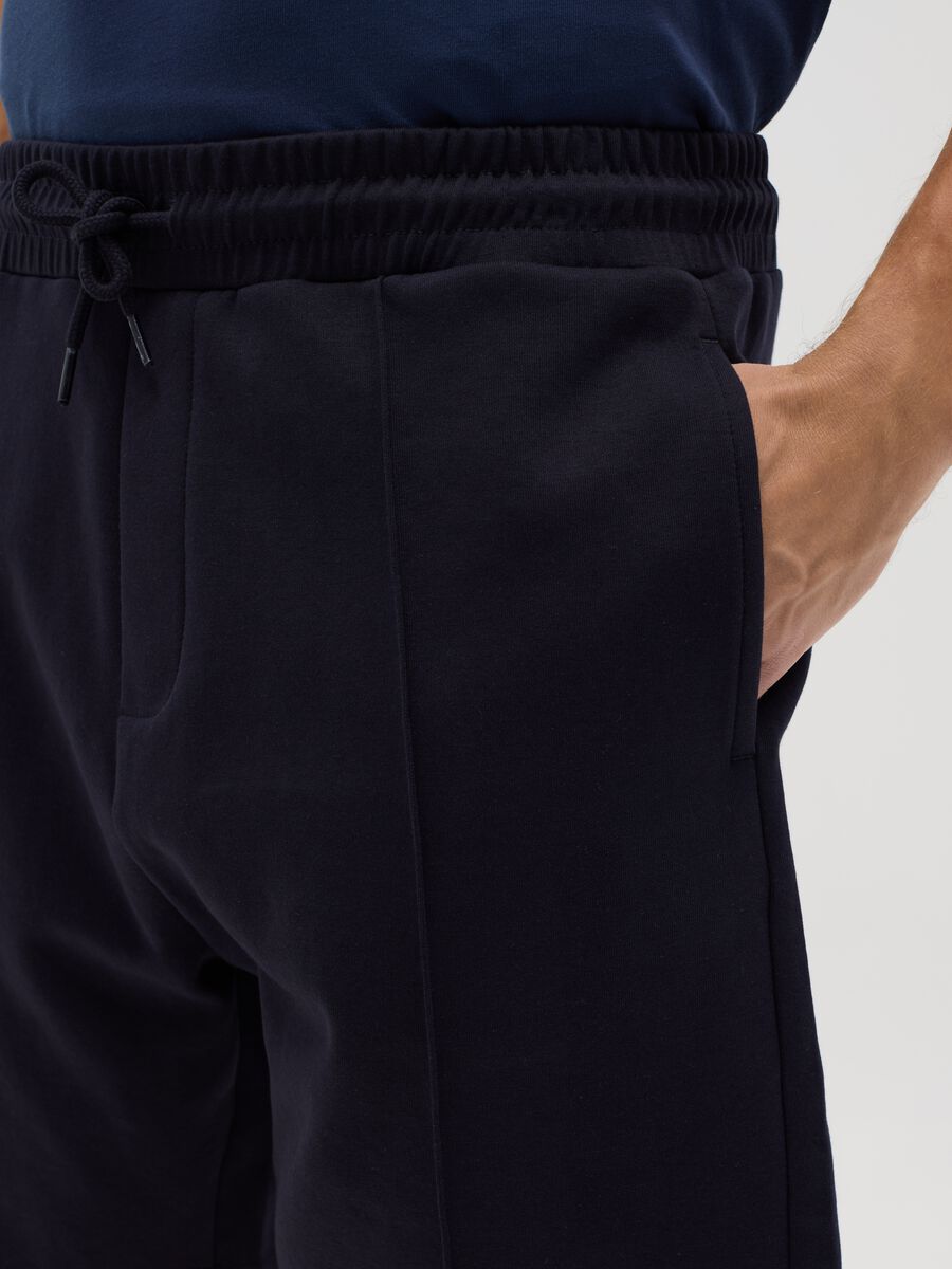 Blue Bermuda joggers in fleece_3