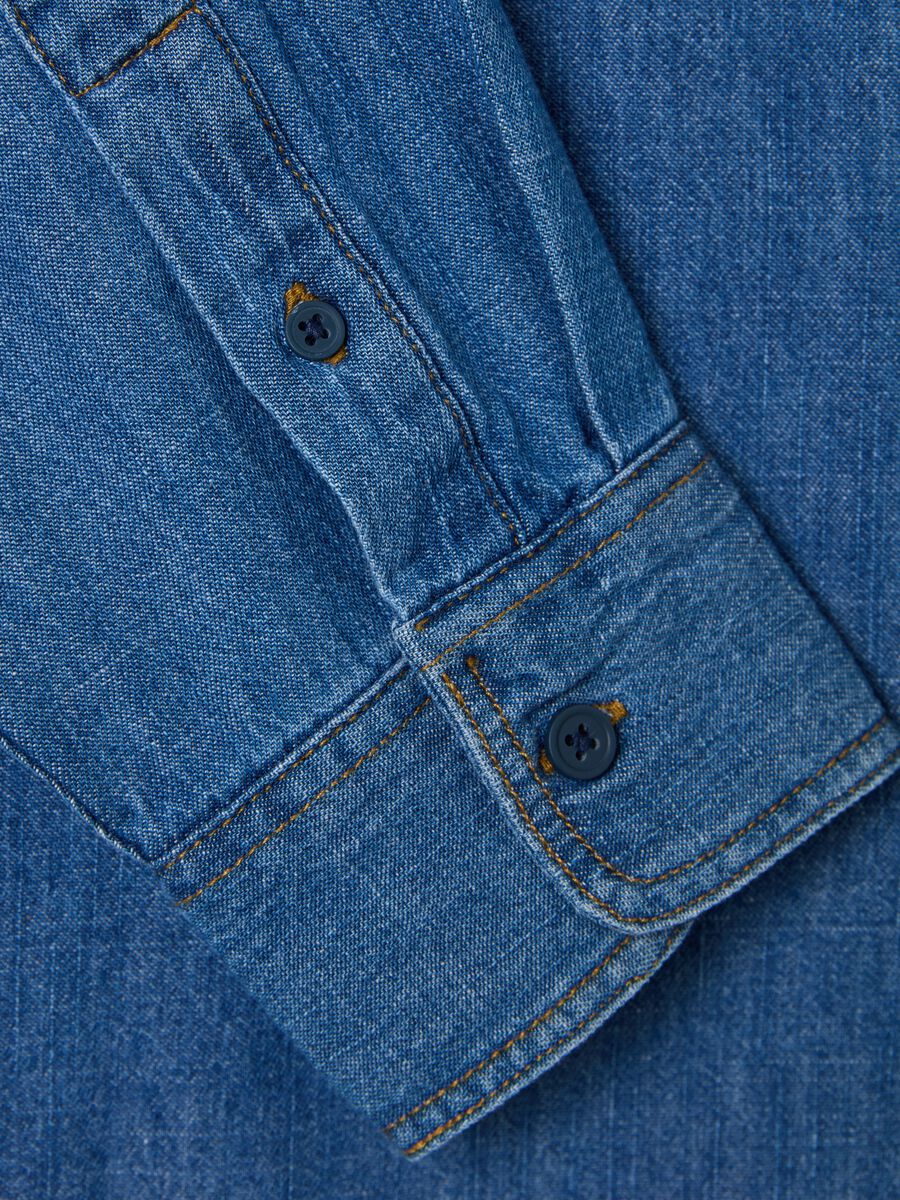 Iridescent-effect denim shirt_2