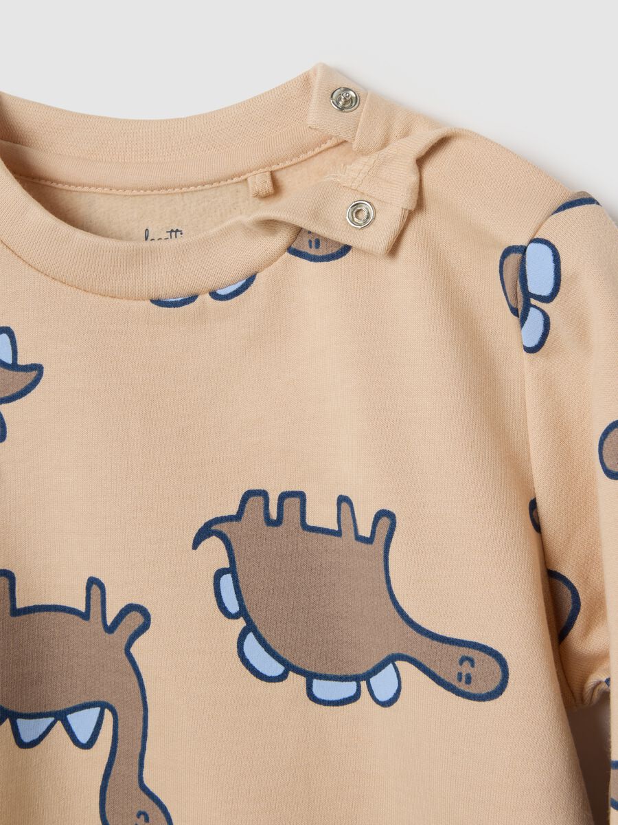 Newborn pyjamas in pure beige cotton regular fit_3