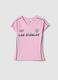 Pure cotton pink slim fit V-neck T-shirt with print_4