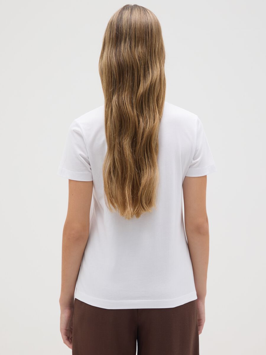 Women's pure white cotton T-shirt regular fit_2