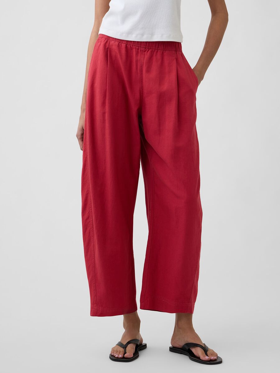 Linen-blend palazzo trousers_1