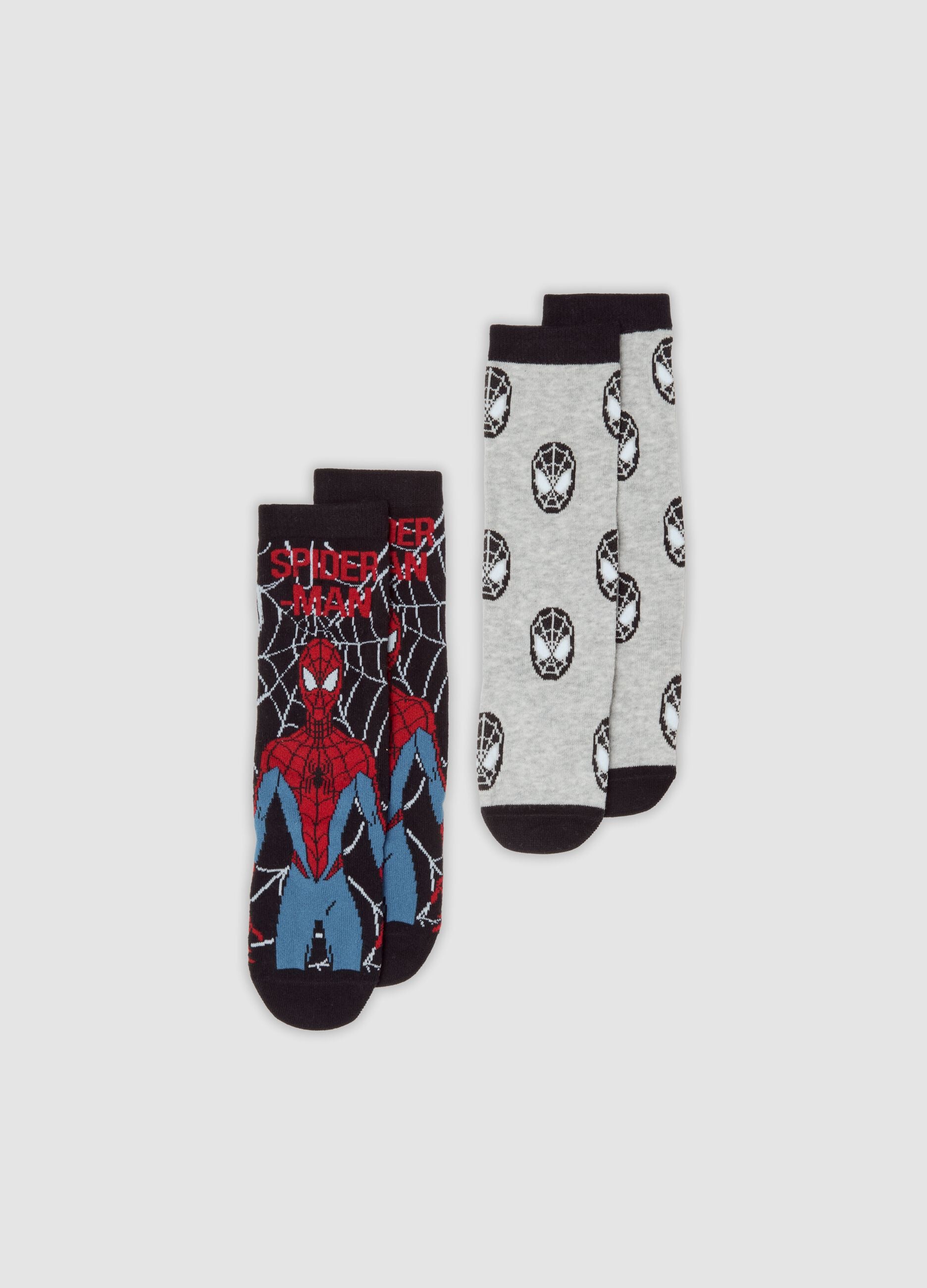 2-pack Marvel Spider-Man long socks in stretchy organic cotton