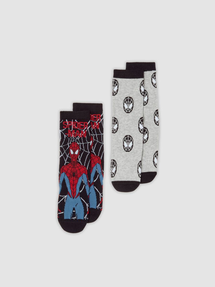 Bipack calze lunghe in cotone organico elasticizzato a tema MARVEL Spider-Man_0