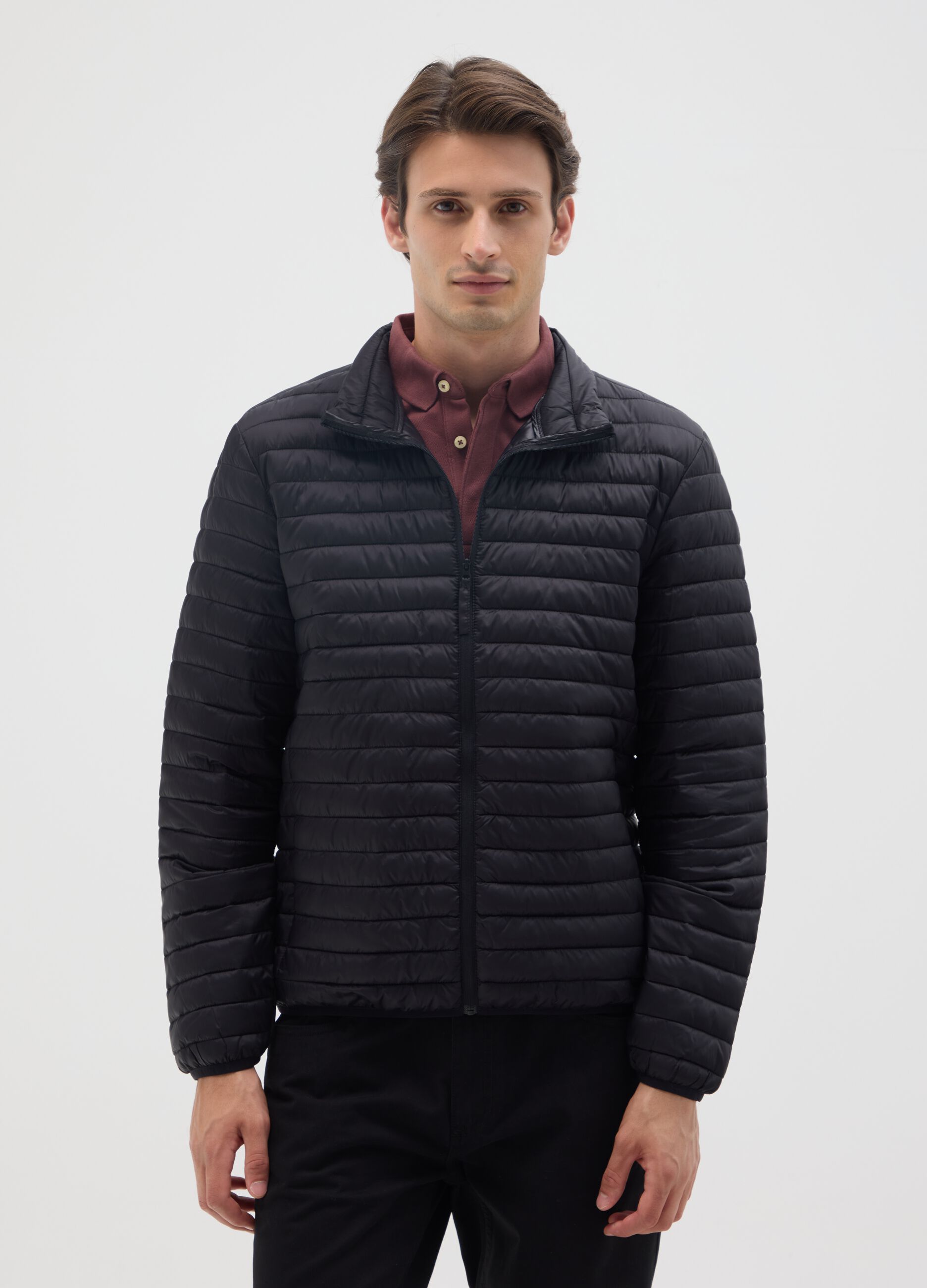 Giacca in tessuto nero regular fit