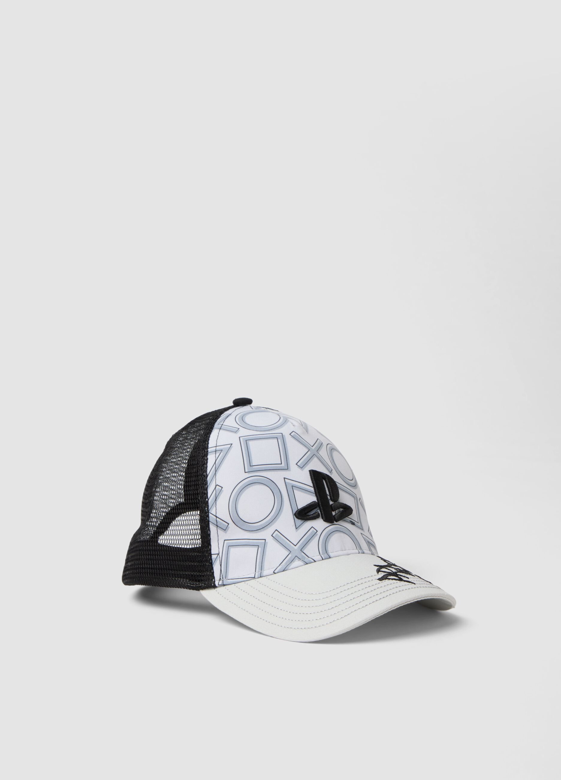 Black and white pure cotton baseball cap