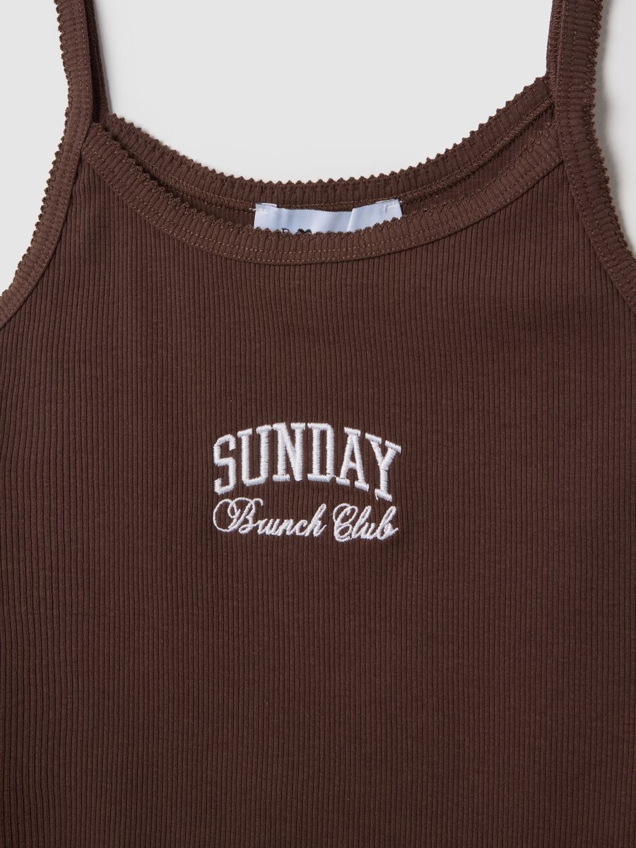 Women's brown regular fit cotton blend top_1