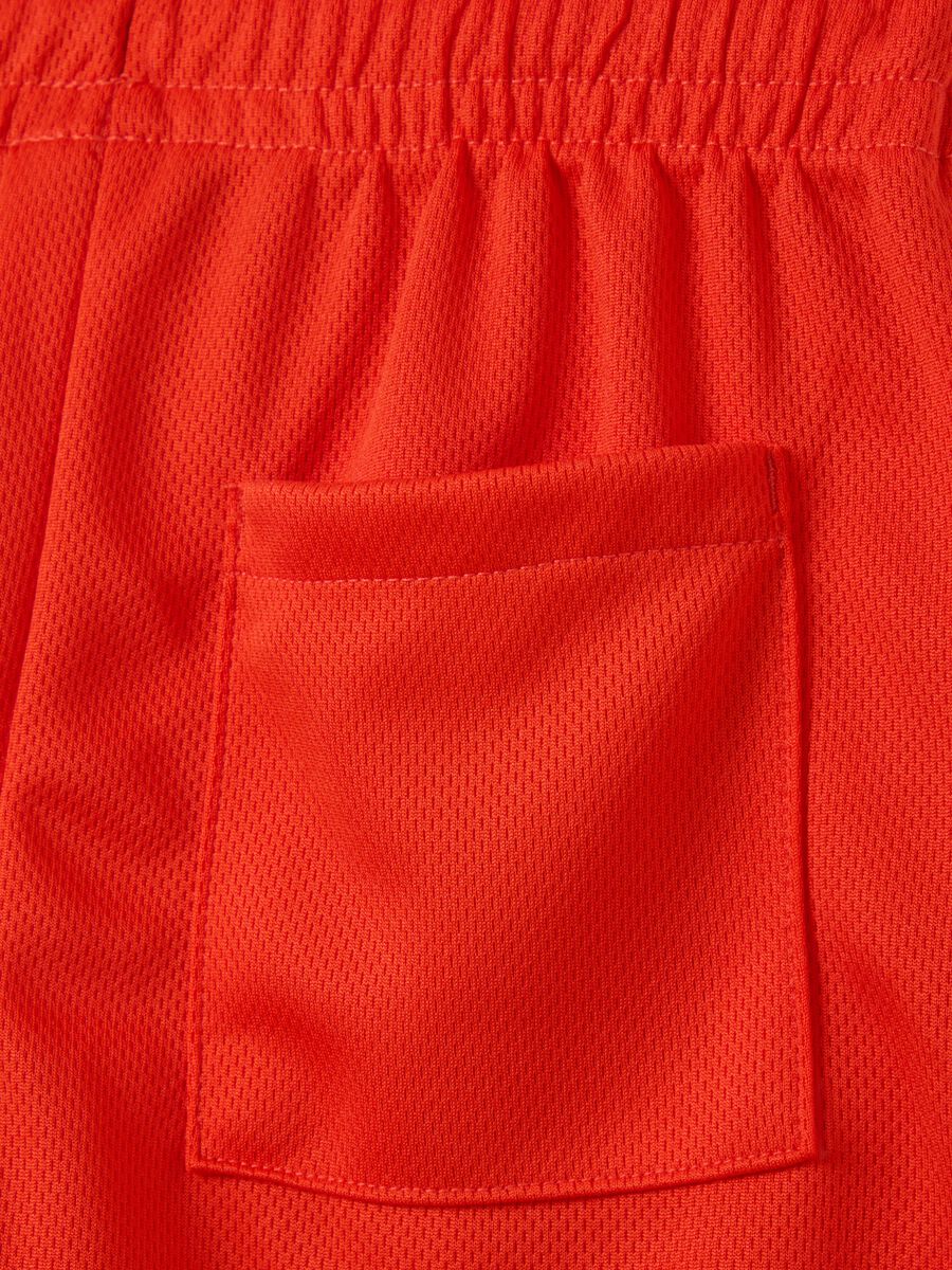 OVS Kids Red Mesh Shorts with Elastic Waist_3