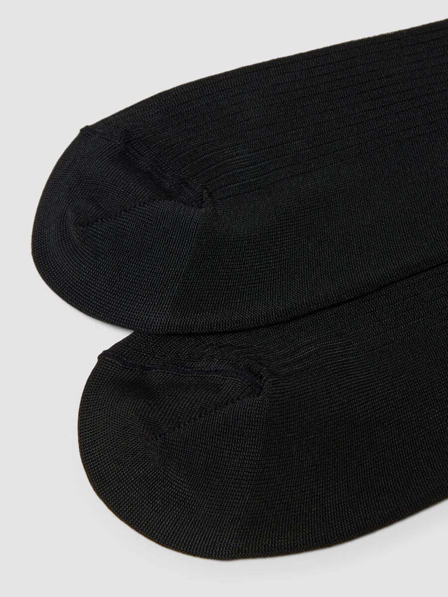Long black stretch viscose socks_2