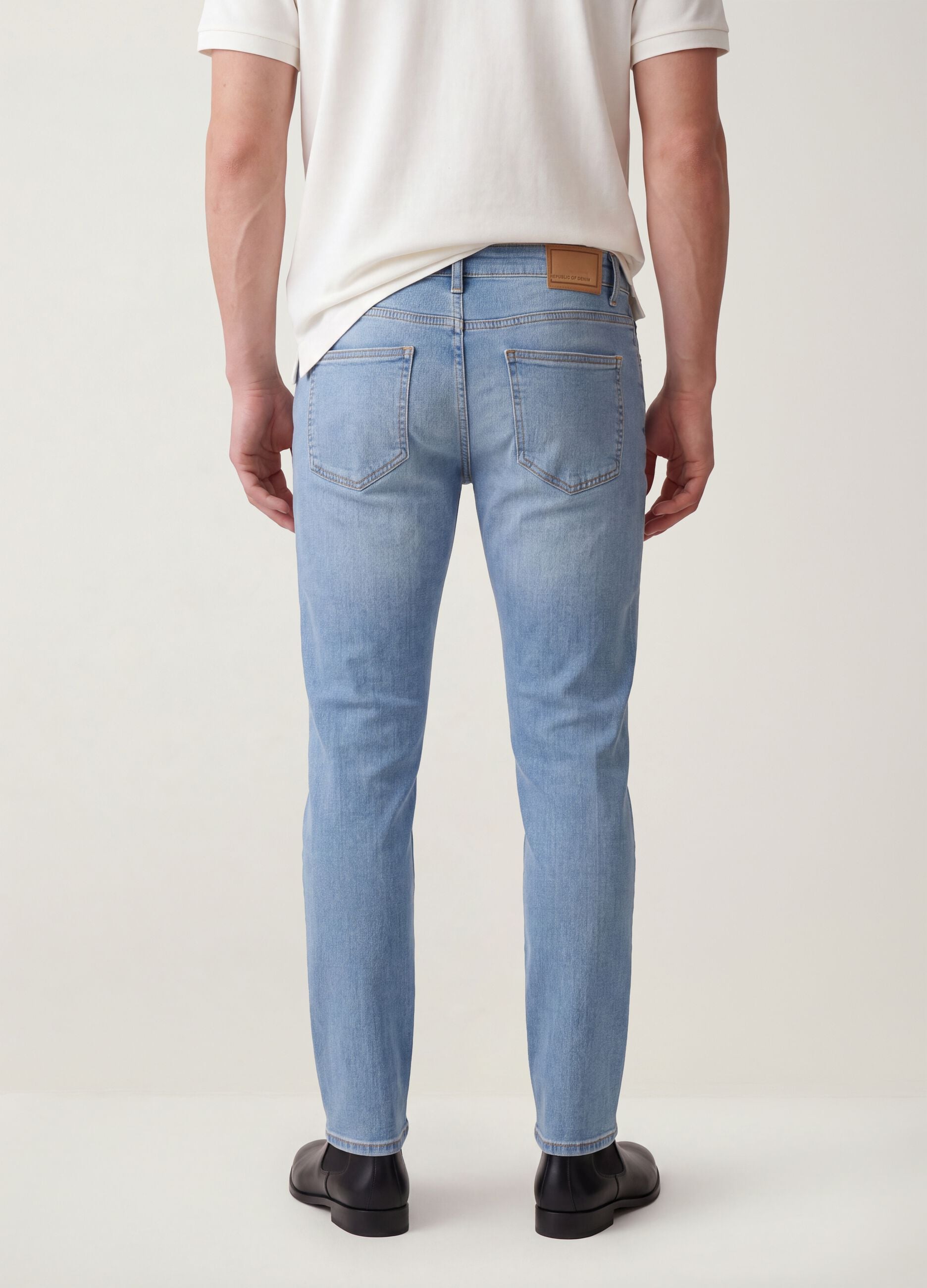 Light blue skinny stretch cotton jeans