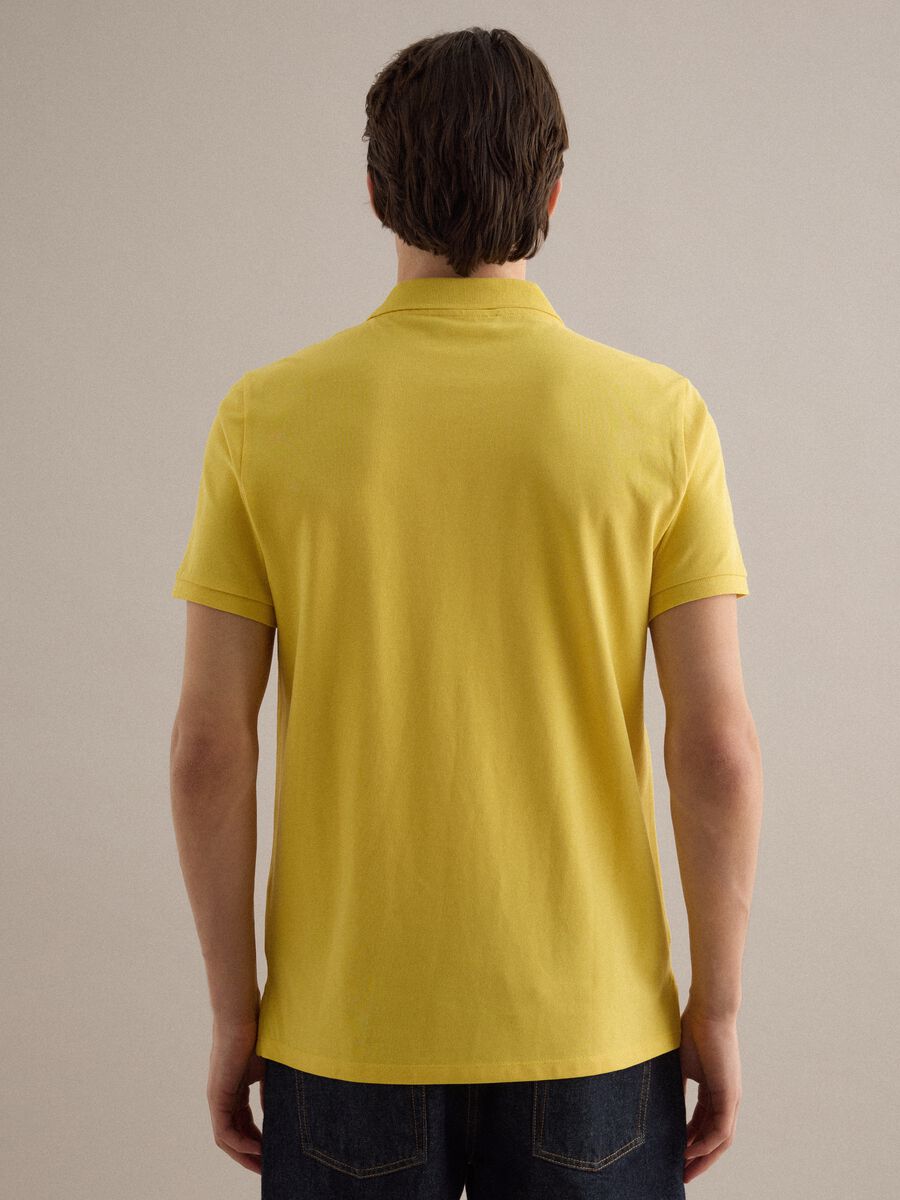 Yellow short-sleeved pure cotton polo regular fit_2