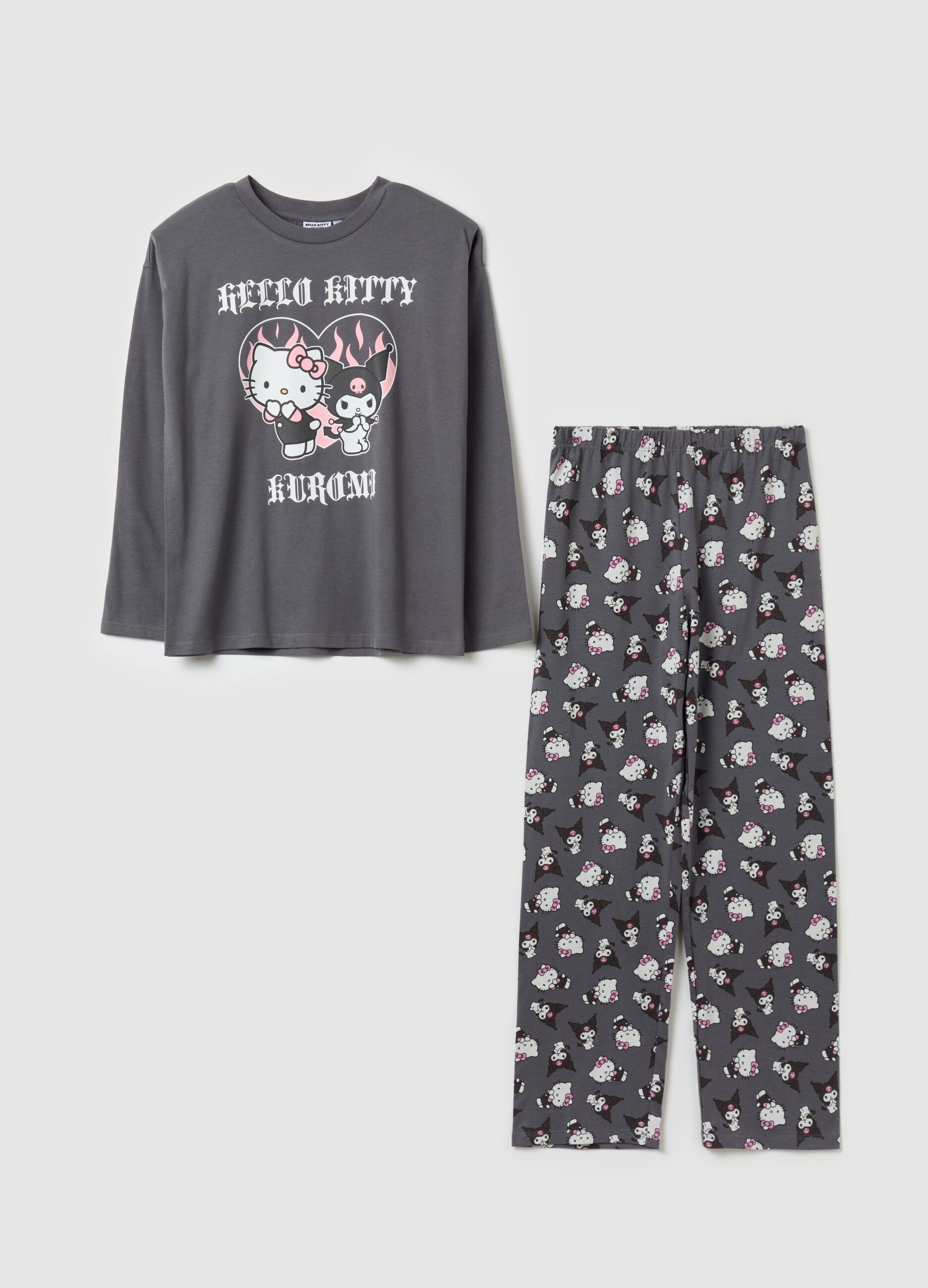 Organic cotton pyjamas with Hello Kitty Kuromi print