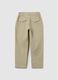 Children's beige stretch cotton blend trousers with regular fit_1