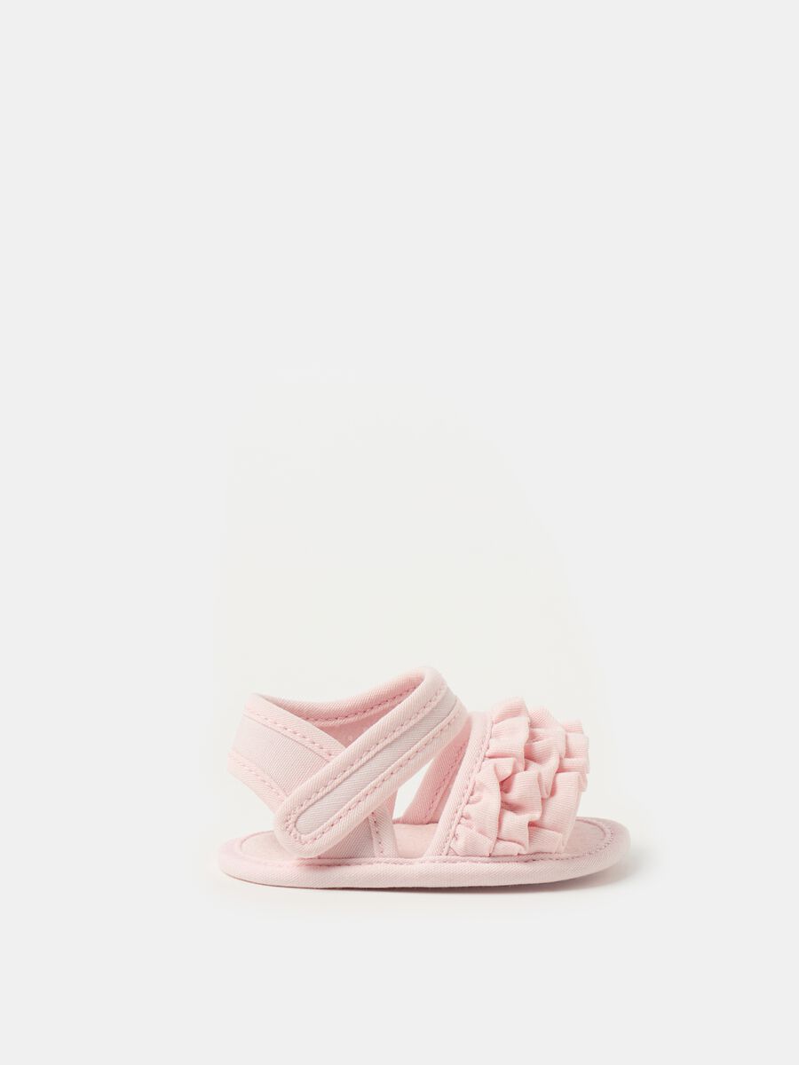 Cotton sandals with frills_0