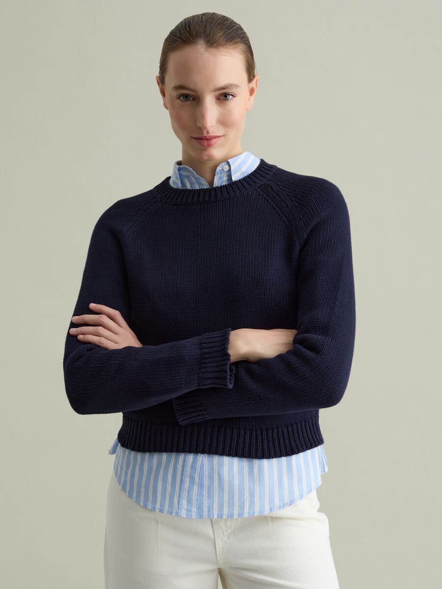 Cotton pullover with raglan sleeves_0