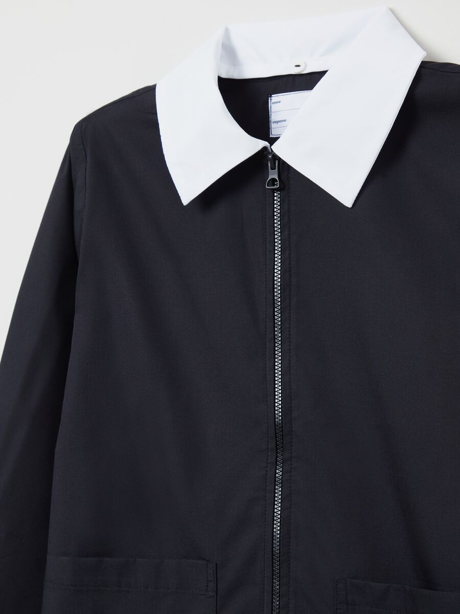 Giacca da scuola primaria con zip e colletto a punta_2