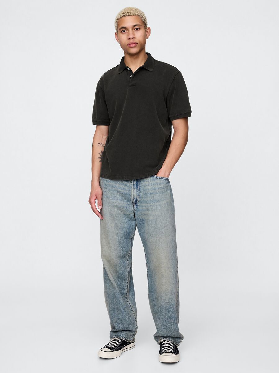 Polo shirt with short sleeves in cotton_1
