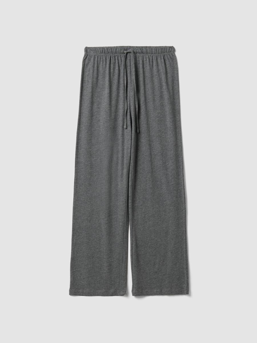 Pantaloni pigiama grigi in misto cotone viscosa_4