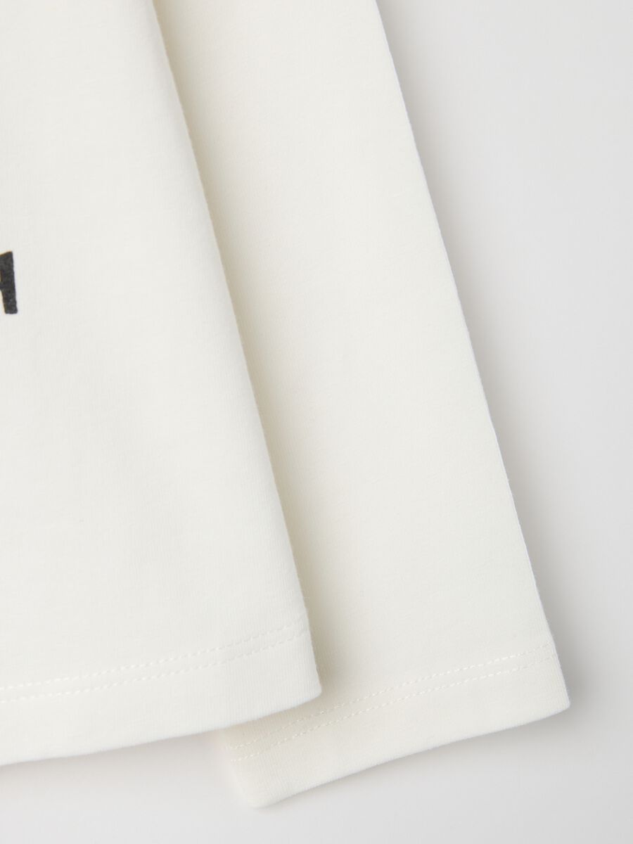 White long-sleeve regular fit cotton blend girl's T-shirt_3