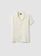 Boys&rsquo; white pure cotton shirt with crinkled texture_0