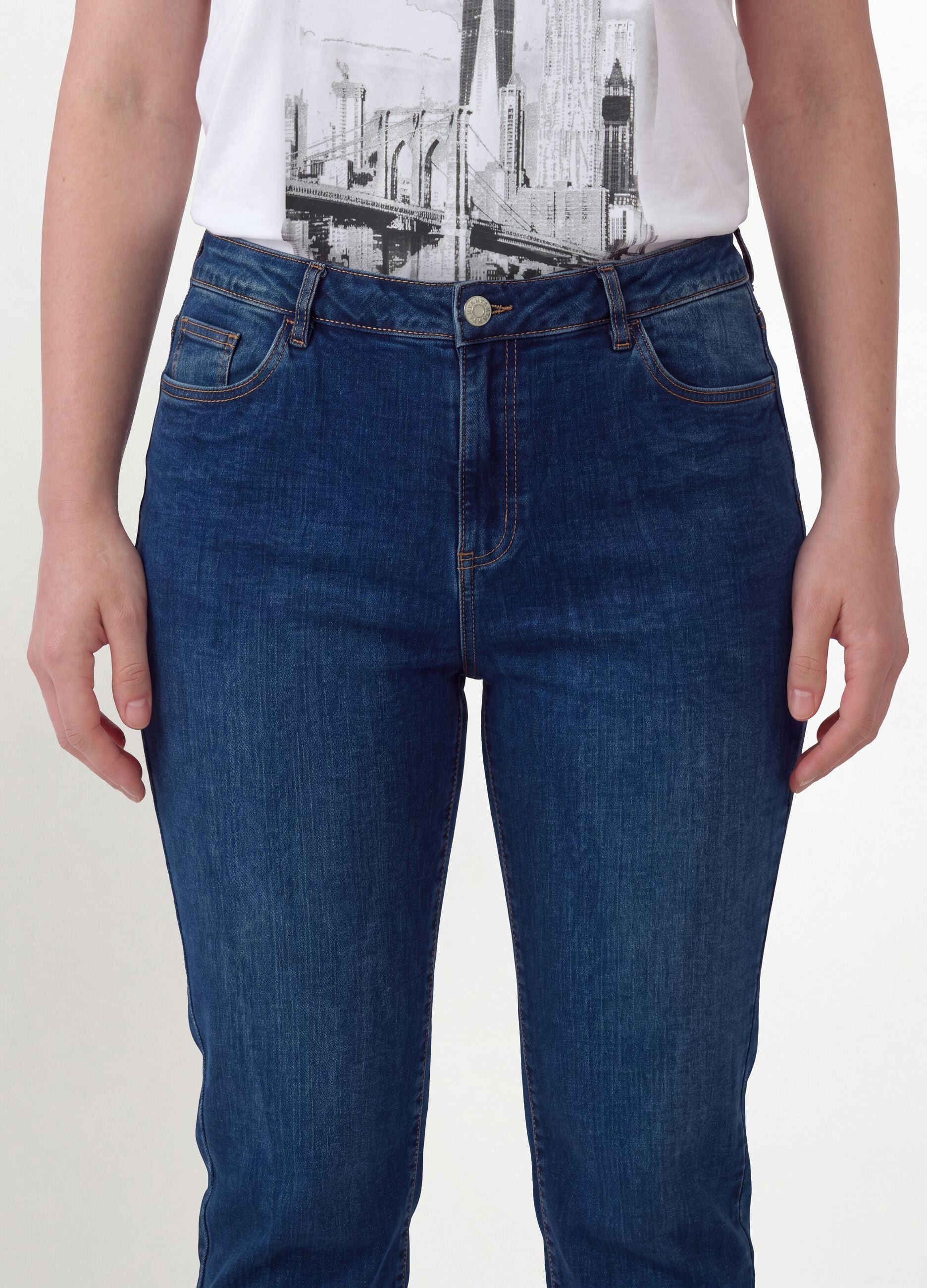 Blue denim slim-fit jeans in stretch cotton