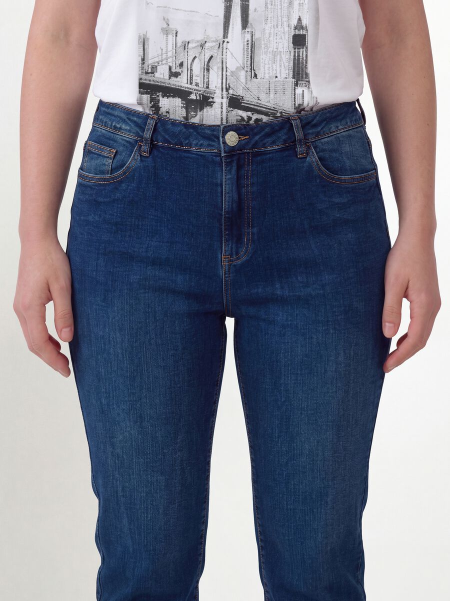 Jeans denim blu in cotone elasticizzato slim fit_3