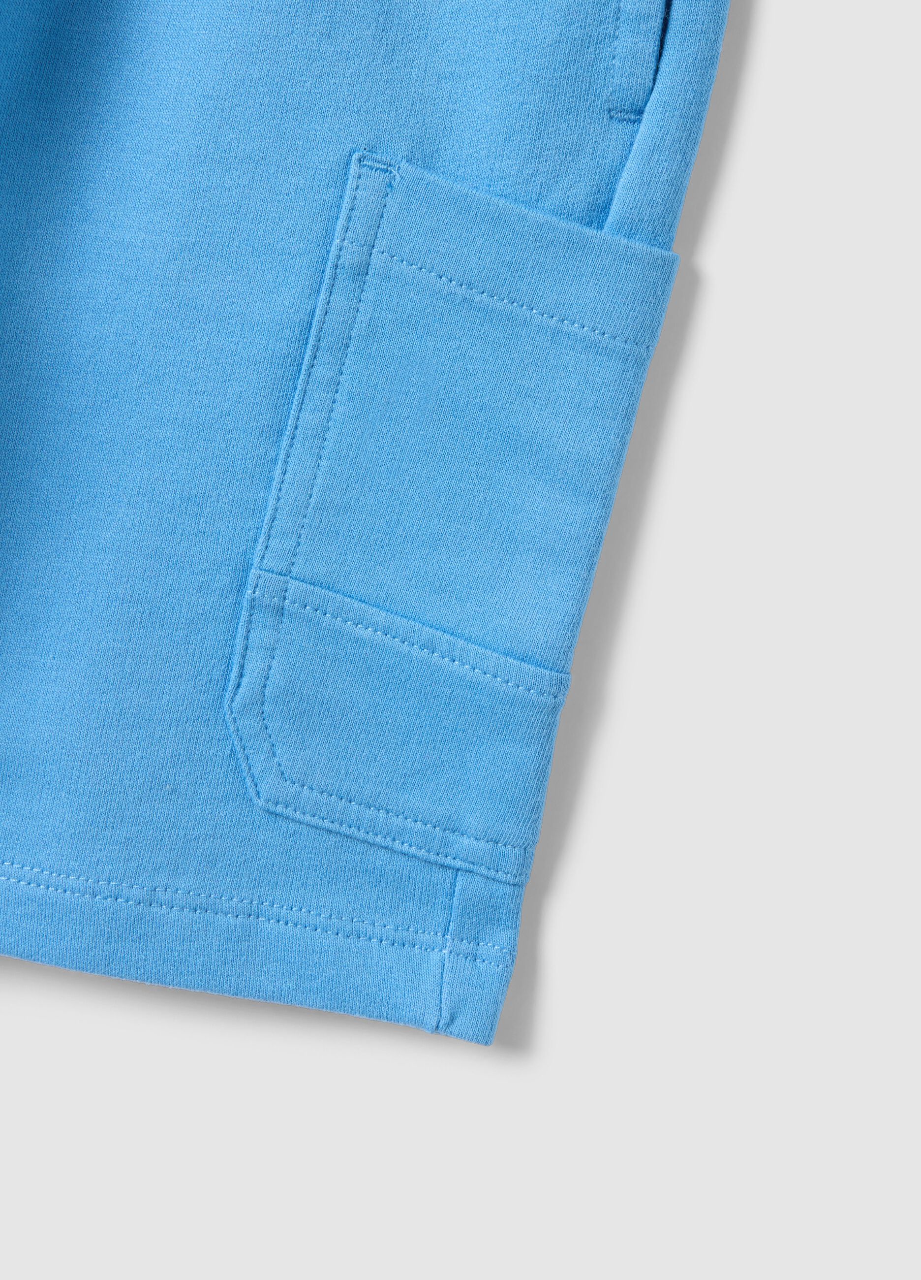 Children's regular fit sky blue pure cotton shorts