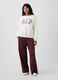 Ivory white cotton-blend sweatshirt with GAP patterned lettering_1