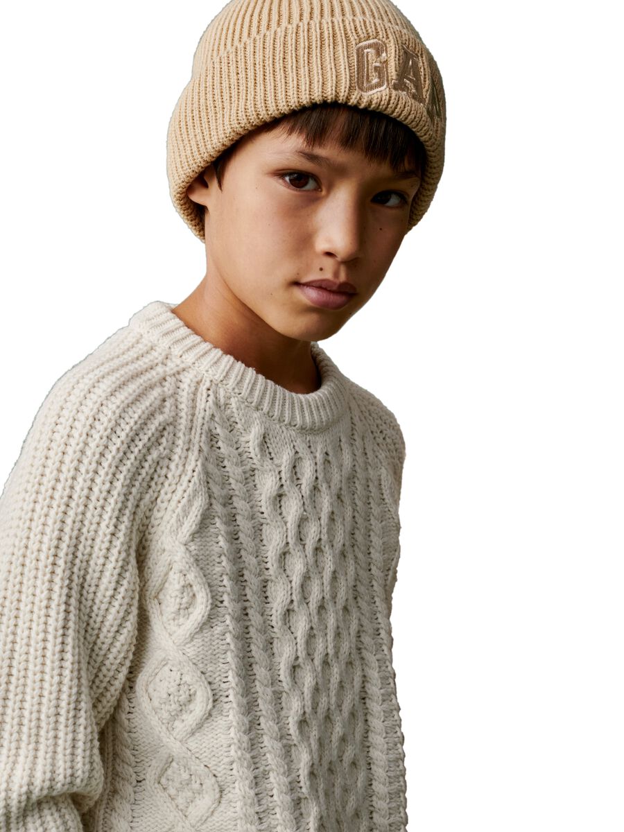 Pullover con lavorazione intrecciata_0