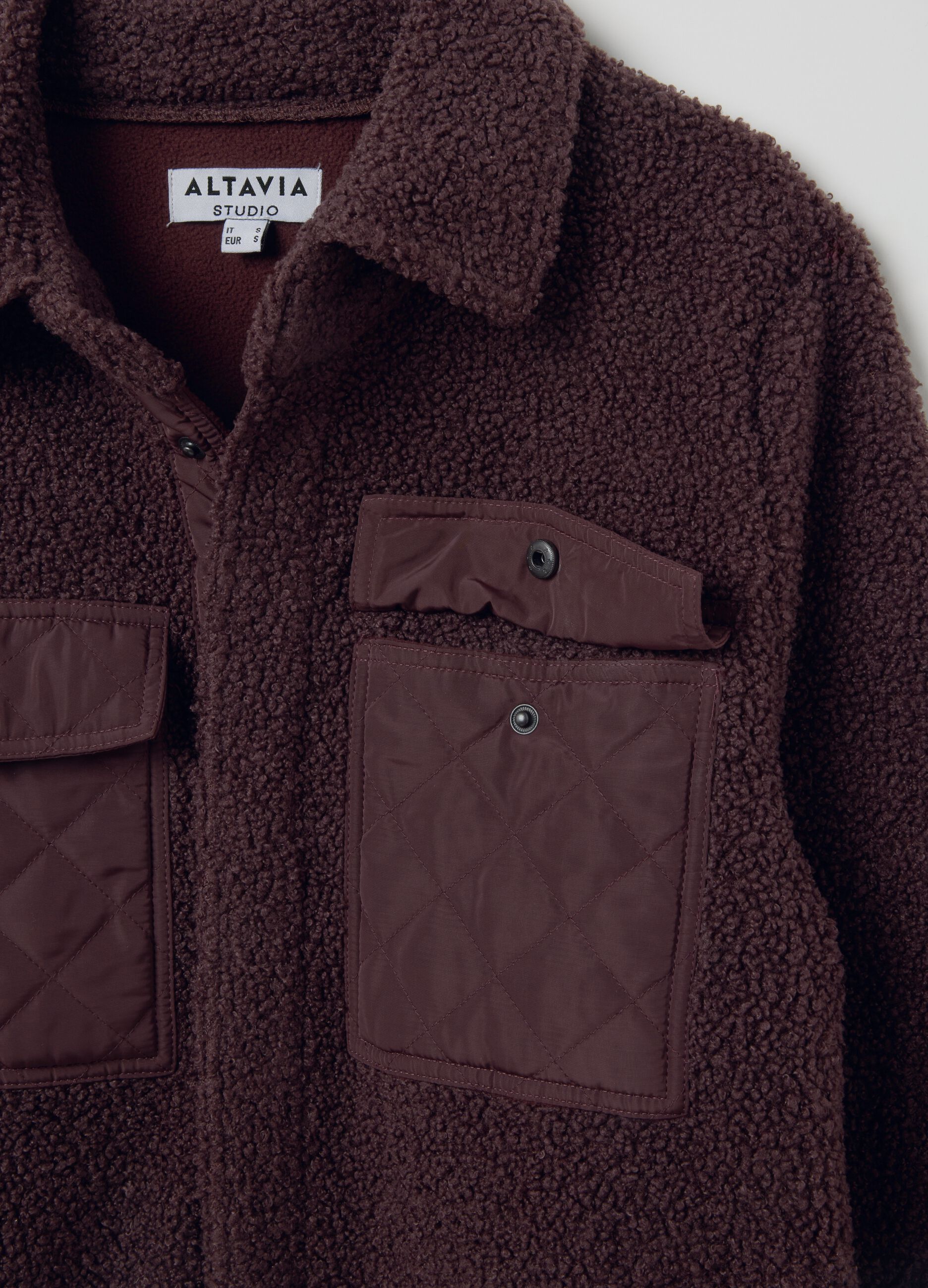 Giacca sherpa con tasche trapuntate a contrasto ALTAVIA STUDIO