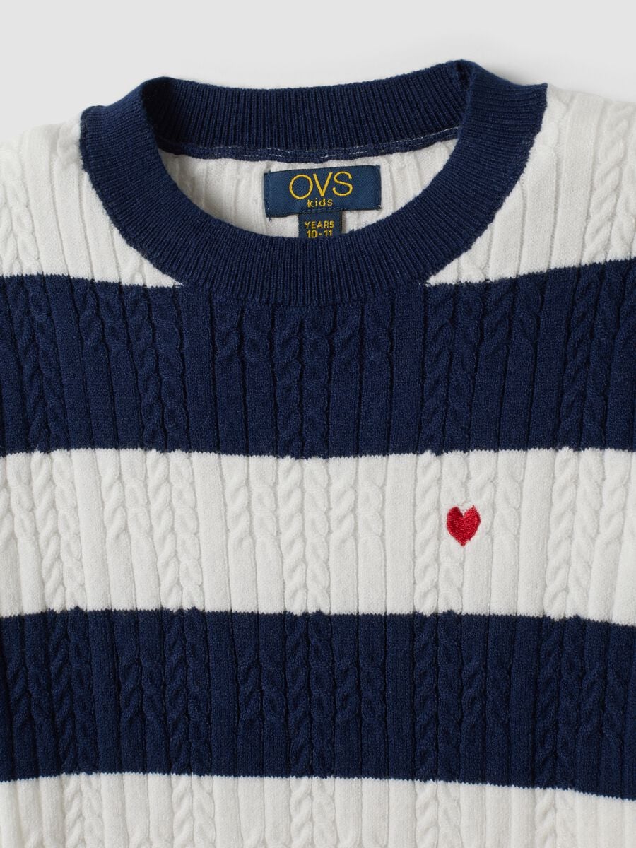 Maglia multicolor in misto viscosa a righe con scollo a barchetta per ragazza_5