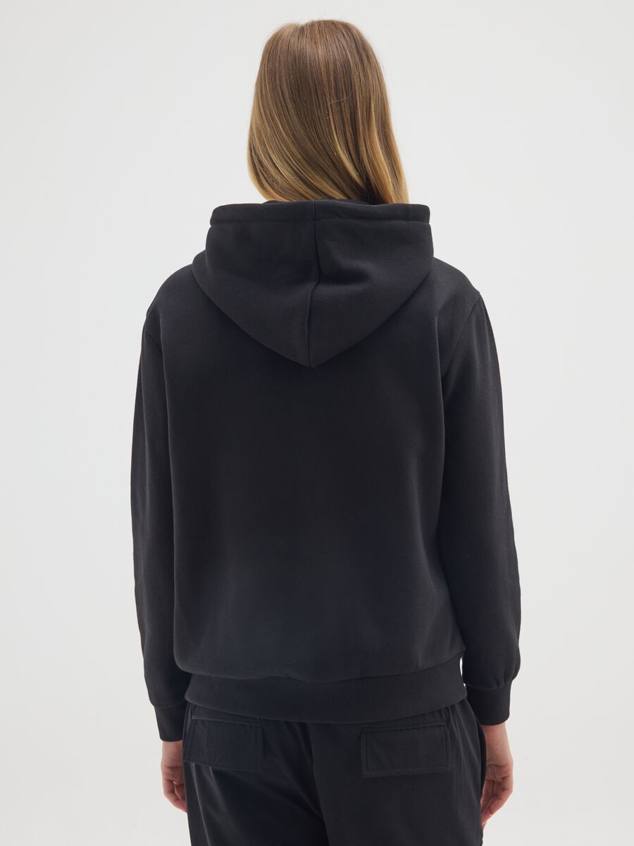 Black regular fit cotton blend sweatshirt_2