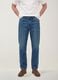Blue cotton and lyocell blend regular tapered jeans_1