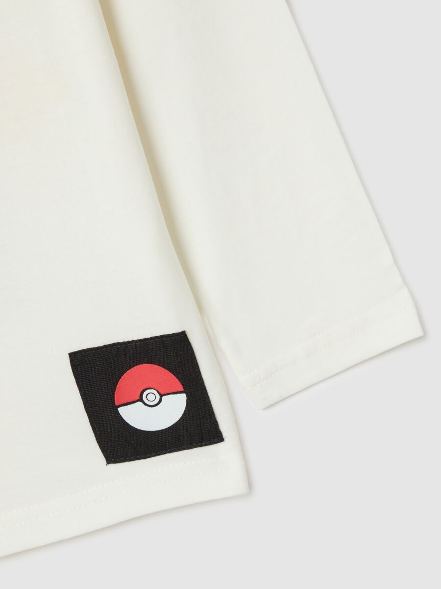 Children's white pure cotton regular fit t-shirt with Pokémon print_3