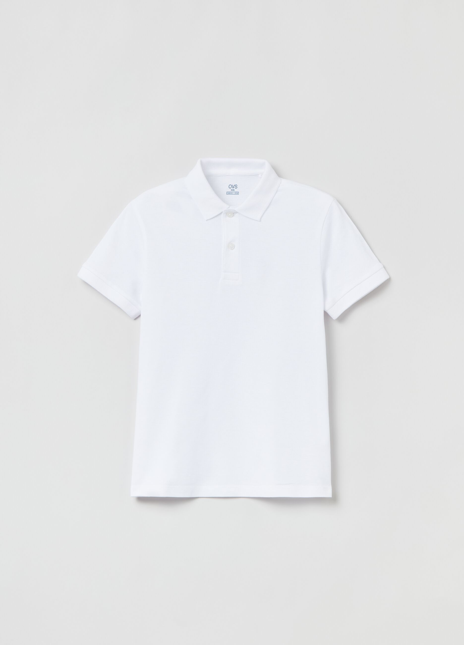 Solid colour pique polo shirt