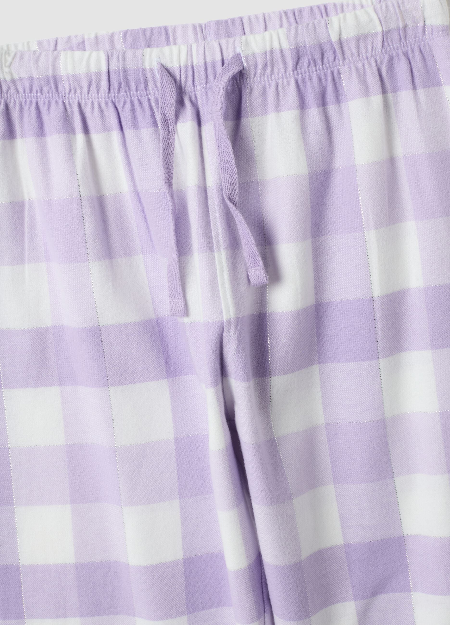Purple crew-neck pyjamas in pure organic cotton