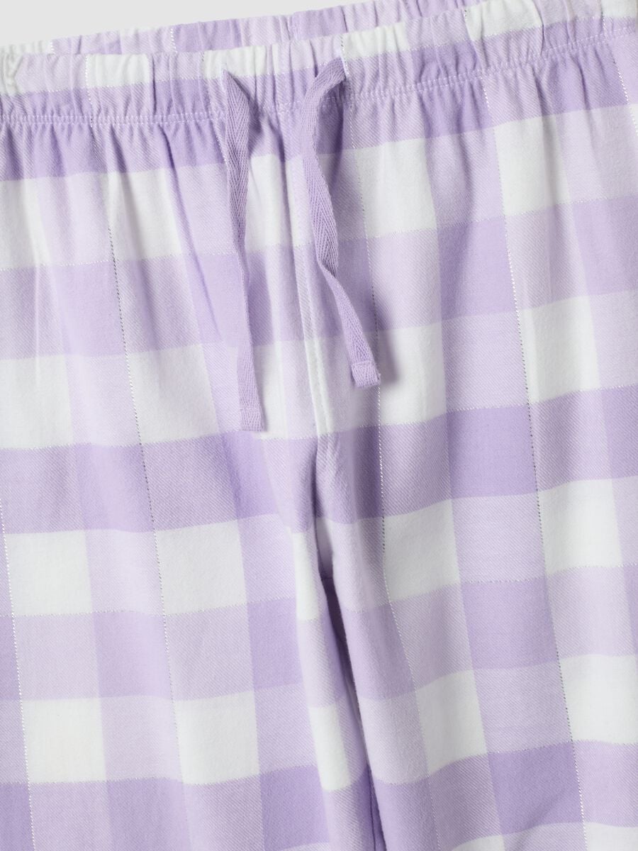 Purple crew-neck pyjamas in pure organic cotton_3